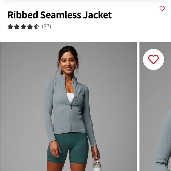 Fabletics Ribbed Seamless Jacket in Storm Slate - Picture 1 of 13